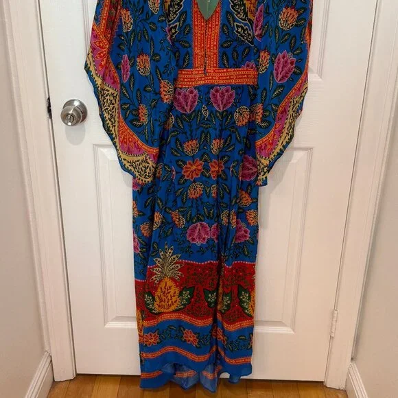 FARM RIO PINEAPPLE GARDEN MAXI KAFTAN DRESS NEW WITH TAGS (NWT) - Picture 4 of 15